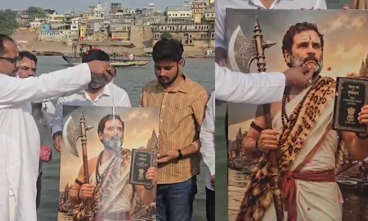Rahul Gandhi portrayed as Lord Parashurama during birthday celebrations in Varanasi