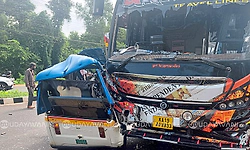 Karkala: ಮಿಯ್ಯಾರು ಬಳಿ ಖಾಸಗಿ ಬಸ್-‌ ರಿಕ್ಷಾ ನಡುವೆ ಮುಖಾಮುಖಿ ಡಿಕ್ಕಿ