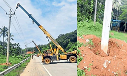 Uppinangady: ಕರ್ವೇಲು-ಕೊಯ್ಲ ವಿದ್ಯುತ್‌ ಲೈನ್‌ ಕಾಮಗಾರಿ ಕಳಪೆ?