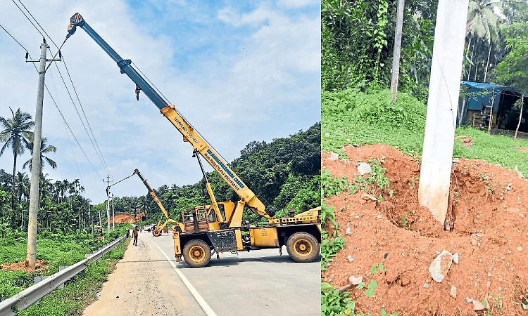Uppinangady: ಕರ್ವೇಲು-ಕೊಯ್ಲ ವಿದ್ಯುತ್‌ ಲೈನ್‌ ಕಾಮಗಾರಿ ಕಳಪೆ?