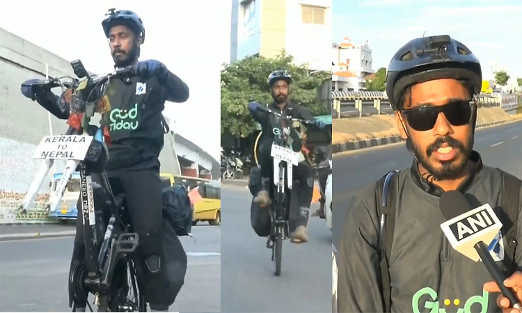 ಕೇರಳದಿಂದ ನೇಪಾಳದವರೆಗೆ ಯುವಕನಿಂದ ಒಂಟಿ ಚಕ್ರದ ಸೈಕಲ್ ಯಾತ್ರೆ!