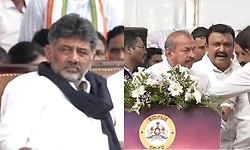 ವಂದೇ ಮಾತರಂ ಎರಡೇ ಚರಣ: ತೀರ್ಥಹಳ್ಳಿಯಲ್ಲಿ ಸಿಎಂ ಎದುರೇ ಶಾಸಕ ಚನ್ನಬಸಪ್ಪ ಆಕ್ಷೇಪ