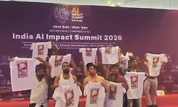 AI Summit;ಶರ್ಟ್ ಬಿಚ್ಚಿ ಪ್ರತಿಭಟನೆ:ಯುವ ಕಾಂಗ್ರೆಸ್ ಕಾರ್ಯಕರ್ತರು ವಶಕ್ಕೆ