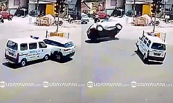 Horrific accident at Akkamahadevi Circle caught on CCTV