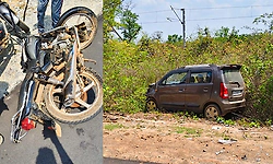 Bike rider killed in head-on collision with car near Anandpura