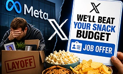 'We'll beat your snack budget': X trolls Meta layoffs with job offer promising 'better snacks'