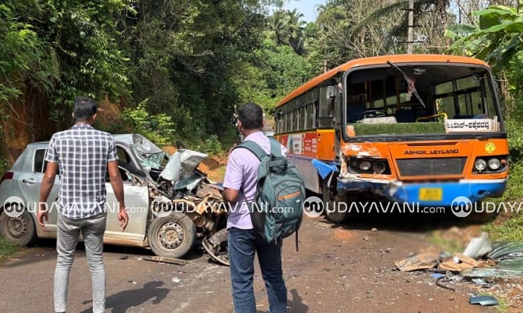 Bantwala: ಬಸ್-ಕಾರು ಅಪಘಾತ; ಚಾಲಕ ಸಹಿತ ಇಬ್ಬರು ಪ್ರಯಾಣಿಕರಿಗೆ ಗಂಭೀರ ಗಾಯ