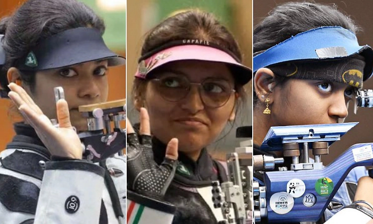 India open shooting campaign with silver in women's 10m air rifle team event