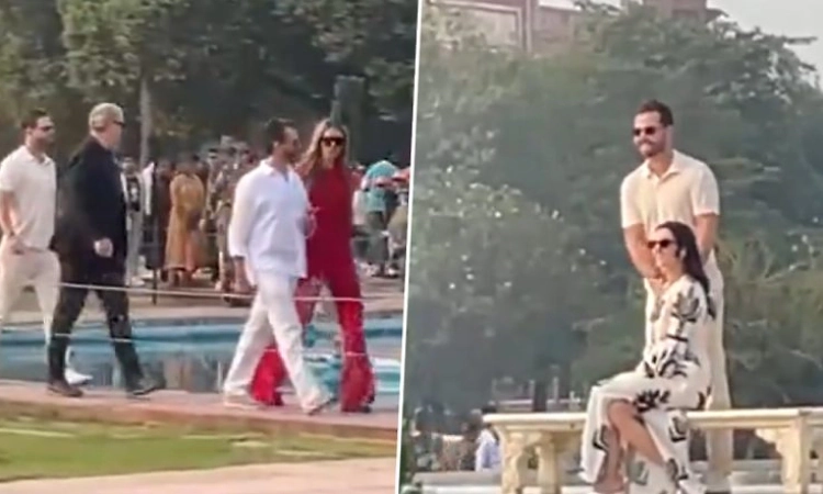 US president's son Donald Trump Jr. visits Taj Mahal