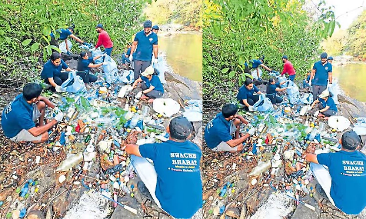 Karkala: Massive waste found near Durga Falls during cleanup drive