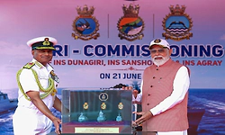 Kolkata: ದೇಶೀಯ ನಿರ್ಮಿತ ಮೂರು ನೌಕಾ ಹಡಗುಗಳ ಲೋಕಾರ್ಪಣೆ ಮಾಡಿದ ಮೋದಿ