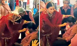Video: ಮದುವೆಯ ನಡುವೆ ಅಸ್ವಸ್ಥಗೊಂಡ ಕ್ಯಾಟರಿಂಗ್ ಸಿಬ್ಬಂದಿಗೆ ಪ್ರಥಮ ಚಿಕಿತ್ಸೆ ನೀಡಿದ ವಧು!