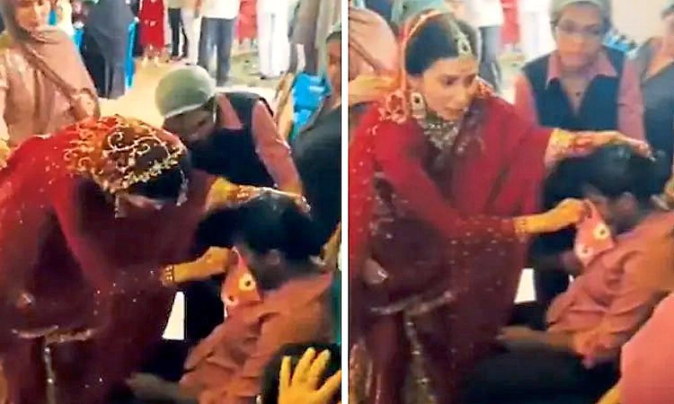 Video: ಮದುವೆಯ ನಡುವೆ ಅಸ್ವಸ್ಥಗೊಂಡ ಕ್ಯಾಟರಿಂಗ್ ಸಿಬ್ಬಂದಿಗೆ ಪ್ರಥಮ ಚಿಕಿತ್ಸೆ ನೀಡಿದ ವಧು!