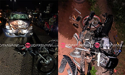 Car, bike collide head-on in Uchila; riders seriously injured