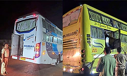 ಆನಂದಪುರ: ರಾತ್ರಿ ವೇಳೆ ಬಸ್‌ಗಳ ದಿಢೀರ್ ತಪಾಸಣೆ ನಡೆಸಿದ ಪಿಎಸ್‌ಐ ಪ್ರವೀಣ್