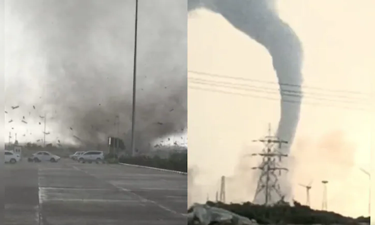 Video: Powerful funnel-shaped storm leaves trail of destruction in Tamil Nadu
