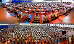 ಮೂಡುಬಿದಿರೆ: ಆಳ್ವಾಸ್‌ನಲ್ಲಿ ಯೋಗ ನಡಿಗೆ, ಜಾಗೃತಿ 1,500ಕ್ಕೂ ಅಧಿಕ ವಿದ್ಯಾರ್ಥಿಗಳು ಭಾಗಿ
