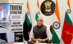 Rajnath hails IASV Triveni expedition, describes all-women crew as brave daughters of India