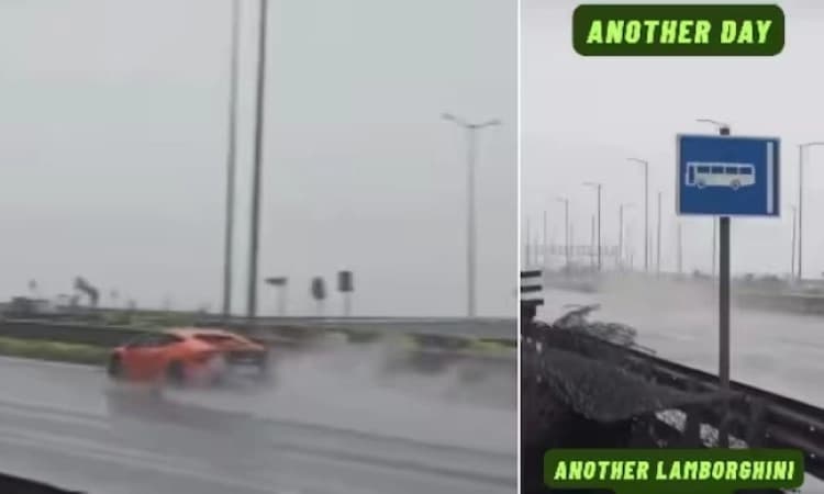 Watch: Speeding Lamborghini car crashes into Coastal Road divider in Mumbai 