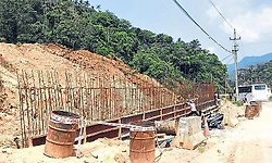 Retaining wall work at 21 vulnerable spots on Sampaje Ghat road gains pace