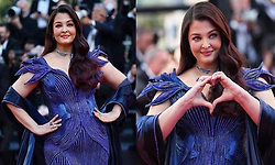 Aishwarya Rai Bachchan arrives at Cannes, walks red carpet in blue gown from Amit Aggarwal