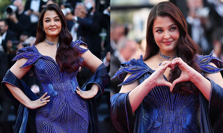 Aishwarya Rai Bachchan arrives at Cannes, walks red carpet in blue gown from Amit Aggarwal