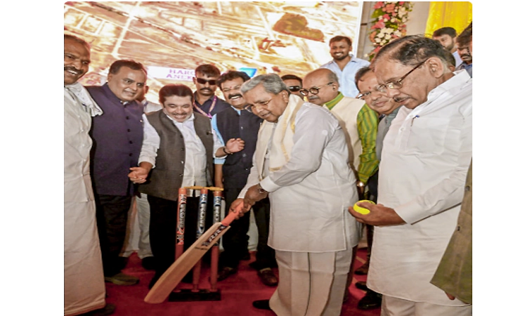 Siddaramaiah lays foundation stone for international cricket stadium on Bengaluru outskirts