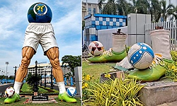 Kolkata: ಮಮತಾ ಬ್ಯಾನರ್ಜಿ ವಿನ್ಯಾಸಗೊಳಿಸಿದ್ದ ವಿವಾದಿತ ಫುಟ್ಬಾಲ್ ಪ್ರತಿಮೆ ತೆರವು