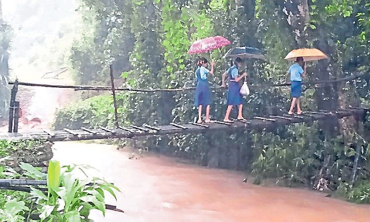 Belthangady: ಮರದ ಕಾಲು ಸಂಕದಲ್ಲಿ ಭಯದ ನಡಿಗೆ