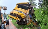 School bus overturns into ditch near Kolnadu; two children seriously injured