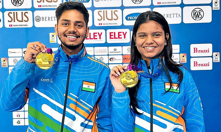 World Cup Shooting: ಜೂ. ವಿಶ್ವಕಪ್ ಶೂಟಿಂಗ್: ಚಿನ್ನ ಗೆದ್ದ ಶಾಂಭವಿ-ದಿವ್ಯಾಂಶು