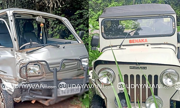 Vitla: ಆಮ್ನಿ-ಜೀಪು ಮುಖಾಮುಖಿ ಢಿಕ್ಕಿ; ಎರಡೂ ವಾಹನಗಳು ನಜ್ಜುಗುಜ್ಜು