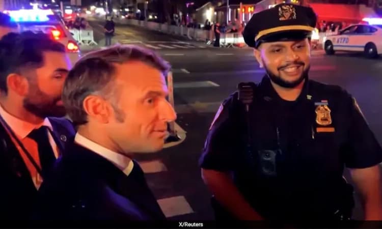 Guess what, I'm waiting in the street: French President Macron stopped by police tells Trump