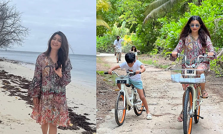 Toxic release: Yash enjoys cycling with family during foreign trip
