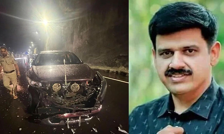 ಟೈರ್ ಸ್ಫೋಟಗೊಂಡು ಅಪಘಾತ: ಪಾರಾದ ಕೇರಳದ ಕೈ ಶಾಸಕ ಸಂದೀಪ್ ವಾರಿಯರ್