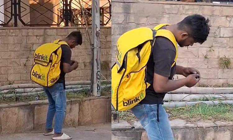 Blinkit delivery agent found standing motionless for 2 hours in Chandigarh, sparks concern