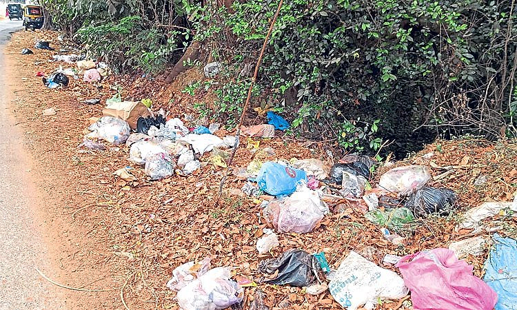 ಉದ್ಯಾವರ : ಮುಖ್ಯ ರಸ್ತೆ ಬದಿಯಲ್ಲಿ ತ್ಯಾಜ್ಯಗಳ ರಾಶಿ; ಪರಿಸರದಲ್ಲಿ ಕೃತಕ ನೆರೆ ಭೀತಿ