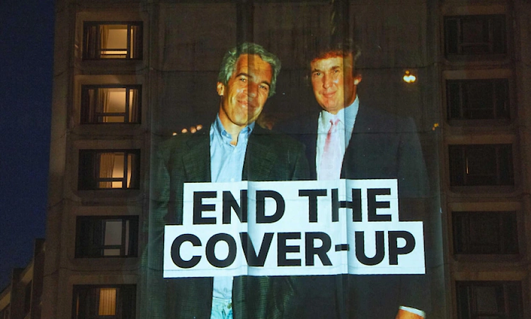 Watch: Trump–Epstein visuals projected onto Washington, DC building