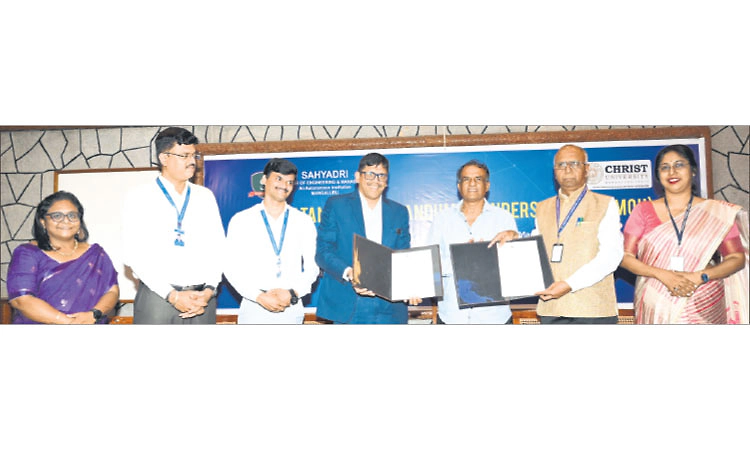 Mangaluru: ಸಹ್ಯಾದ್ರಿ ಕಾಲೇಜು- ಕ್ರೈಸ್ಟ್‌ ವಿಶ್ವ ವಿದ್ಯಾನಿಲಯ ಶೈಕ್ಷಣಿಕ ಒಪ್ಪಂದಕ್ಕೆ ಸಹಿ