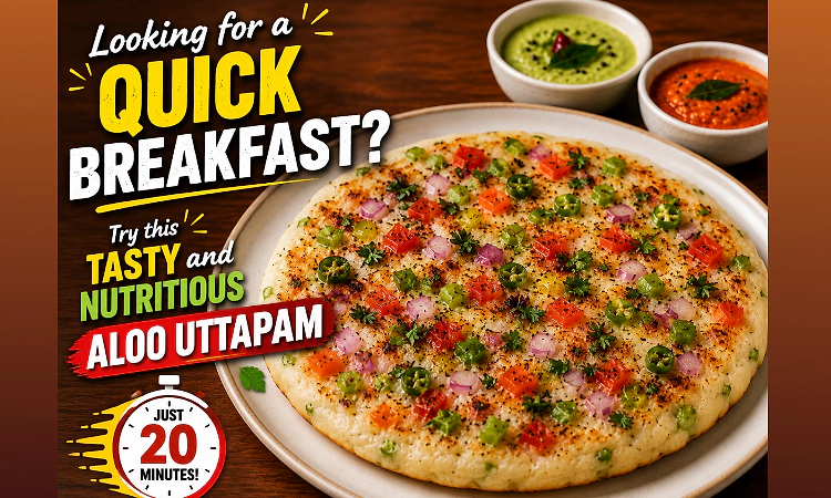 Saturday Spice Stories : Looking for a quick breakfast? Try this tasty and nutritious Aloo Uttapam in just 20 minutes 