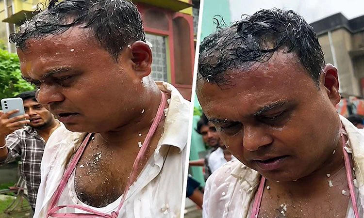 ಕಿರುಕುಳ ನೀಡಿದ ಆರೋಪ: ಅತಿಥಿ ಉಪನ್ಯಾಸಕನಿಗೆ ಚಪ್ಪಲಿ ಹಾರ ಹಾಕಿ ಮೊಟ್ಟೆ ಎಸೆದು ಮೆರವಣಿಗೆ