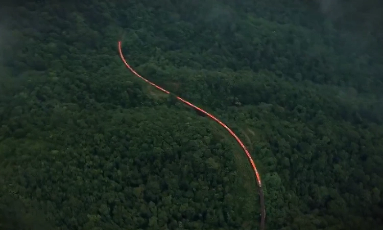 Vande Bharat looks like an 'orange snake' in misty Western Ghats; aerial video goes viral
