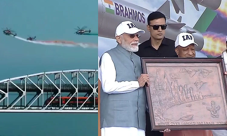 PM Modi watches as fighter jets roar across Varanasi skies at IAF air show