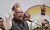 "As long as RSS ideology is not eliminated, there will be no peace in the country," claims Mallikarjun Kharge