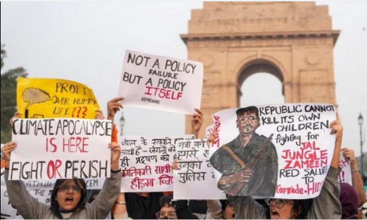 Clean air protest: Delhi Police adds Section 197 of BNS to FIR for raising Maoist slogans