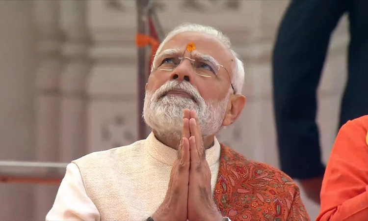 PM Modi hoists saffron flag atop Ram temple in Ayodhya