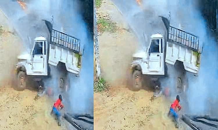 Driver, workers injured as pick-up overturns after tyre burst in Madikeri