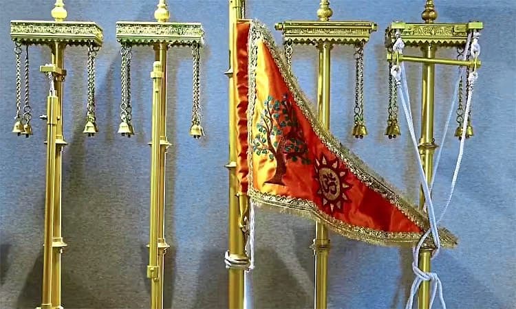 Dharma Dhwaj: ಅಯೋಧ್ಯೆ ಧರ್ಮ ಧ್ವಜದ ಸೂರ್ಯ, ಓಂ, ಕೋವಿದಾರ ವೃಕ್ಷದ ಚಿಹ್ನೆಯ ಅರ್ಥವೇನು?