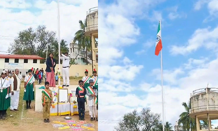 Republic Day: National flag hoisted upside down in Manchenahalli
