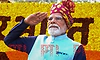 77th Republic Day: PM Modi's deep maroon, golden motif turban steals show